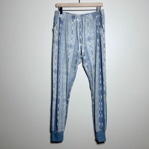 Cloud Chaser Womens Pajama Jogger Pants XL Blue Stretch Tribal Boho Soft Lounge